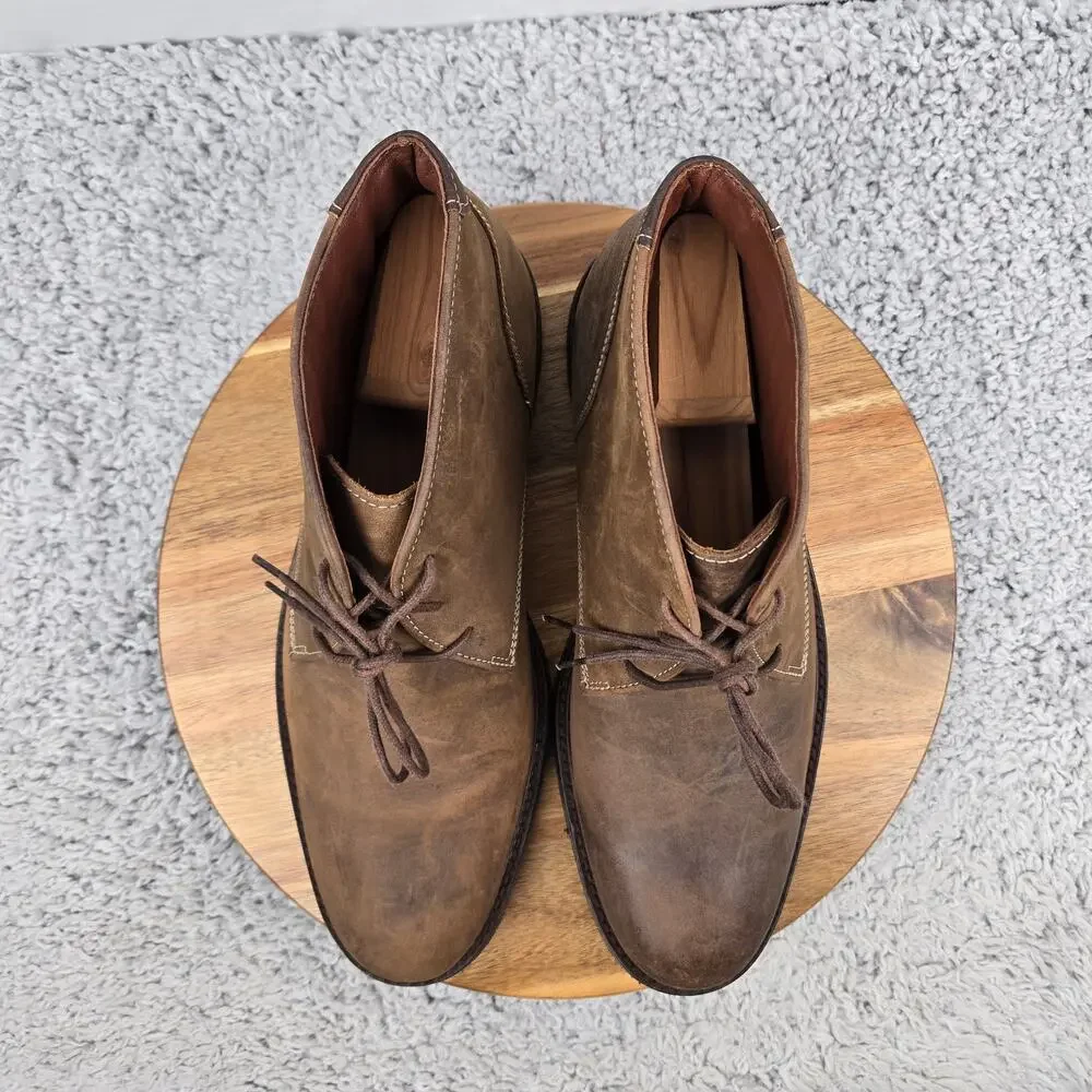 Johnston Murphy Men 9.5M Copeland Brown Leather Lifestyle Crepe Sole Chukka Boot
